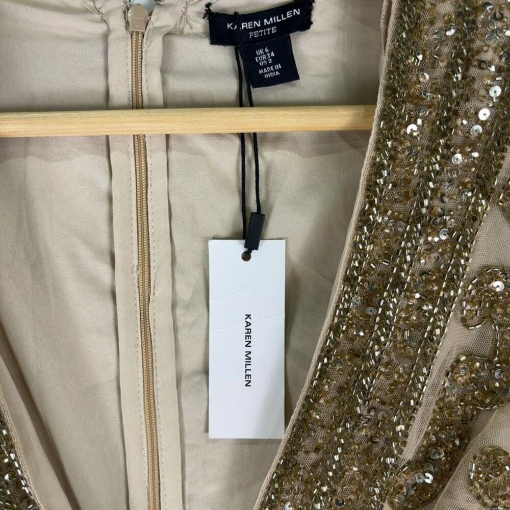 Karen Millen Karen Millen Gold Long Sleeve Dress - Picture 4 of 4
